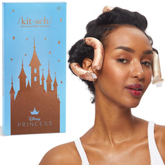 Kitsch Disney Princess satin heatless curling rods set of six rests on a clean surface.