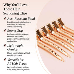 Kitsch duckbill clip provides lightweight hold for long styling sessions