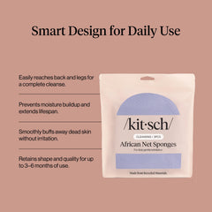 Kitsch esponja de red africana diseño extensible para espalda.