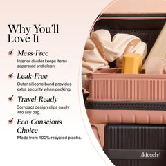 Kitsch four-compartment layout holds bars or beauty essentials neatly.