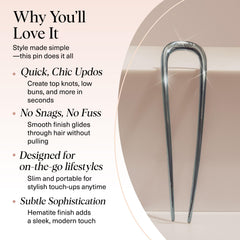 Kitsch french hair pin chignon-style keeps hair neat during formal occasions.