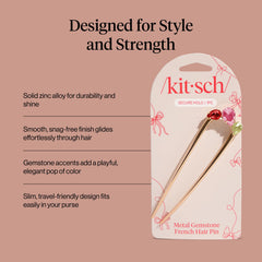 Kitsch French hair pin lightweight design for comfortable wear
