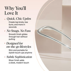 Kitsch French hair pin showing durable metal construction for lasting styling.