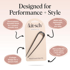 Kitsch travel-friendly french pin fits in a purse for quick on-the-go styling.