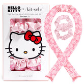 Kitsch Hello Kitty satin heatless curler set for overnight waves with frizz-free results.