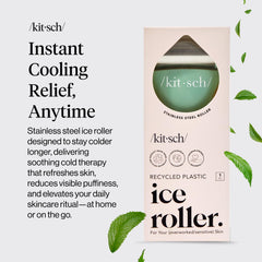 Kitsch Ice Roller under eyes helps de-puff and soothe tired eyes