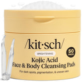 Kitsch Kojic Acid Pads con cúrcuma y Cica para rostro, brillo suave