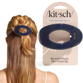 Kitsch Large Flat Claw Clip in Blue Orchid secures a chic updo.