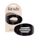 Kitsch medium flat claw clip in black closeup for secure, smooth styling.