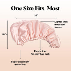 Kitsch microfiber hair towel wrap long-hair fit provides full coverage.