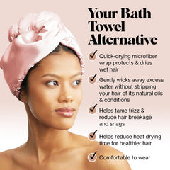 Kitsch microfiber hair towel wrap frizz-control for smoother curls.