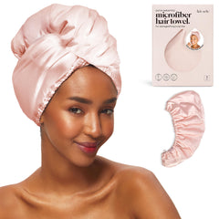 Kitsch microfiber hair towel wrap ultra-absorbent for quick drying.