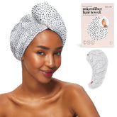Kitsch microfiber hair towel wrap for fast, gentle drying of wet hair.