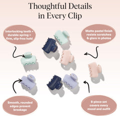 Kitsch mini-claw clip for fine hair provides comfortable, snag-free grip.