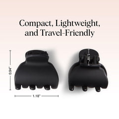 Kitsch mini claw clips in black offer durable, subtle styling for everyday wear.