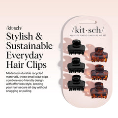 Pinzas Kitsch mini para cabello carey, acabado brillante ideal para rizos y capas.