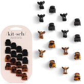 Pinzas mini Kitsch en tortuga, sujeción suave sin tirar para flequillos y mechones.