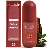 Kitsch Oak Amber hair perfume bottle front, premium design for long lasting scent.