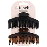 Kitsch pinza garra negra grande para fijar peinados con comodidad durante todo el día.
