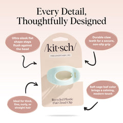 Pinza plana Kitsch acabado liso para peinados pulidos y discretos.