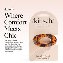 Pinza plana Kitsch muestra sujeción firme para cabello grueso o fino sin tirones.