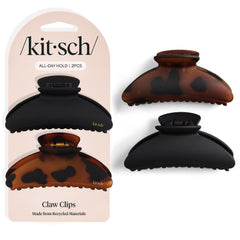 Pinzas Kitsch para cabello mediano en negro con agarre estable para peinados diarios.