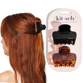 Pinzas Kitsch negro de tamaño medio, agarre firme para medio recogido.