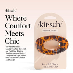 Kitsch pinza plana mediana tortuga con agarre firme para cabello diverso