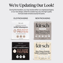 Kitsch Rice Water Solid Conditioner bar showing conditioning benefits