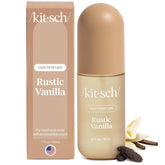 Kitsch Rustic Vanilla bottle shown for long-lasting freshness.