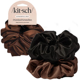 Kitsch coleteros satén reciclado grandes negros, deslizamiento suave para el cabello
