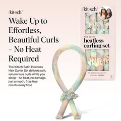 Kitsch satin heatless curler rod close-up shows smooth satin finish for gentle styling