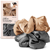 Scrunchies satin Kitsch en carbón oscuro para uso diario sin tirones
