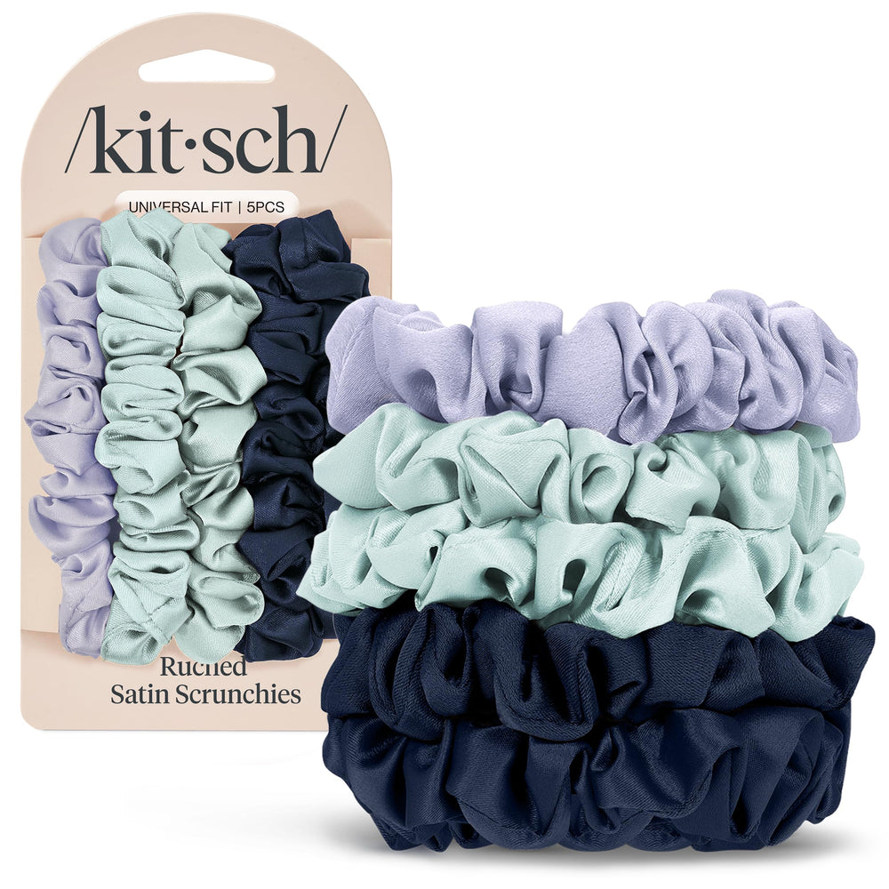 Kitsch satin scrunchies Garden Bouquet set with no-crease hold for all hair types.