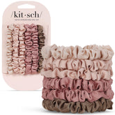 Kitsch Satin Scrunchies terracota, juego de 6, sujeción suave para todo tipo de cabello
