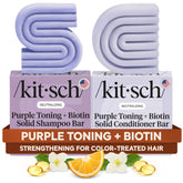 Kitsch Toning Purple Shampoo Bar on blonde hair for brass neutralization