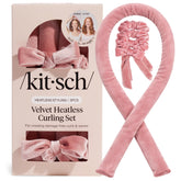 Kitsch velvet heatless curler rod terracotta shows smooth curl potential.