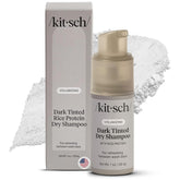Kitsch volumizing rice protein dry shampoo pump adds lift for dark hair