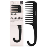 Kitsch wide-tooth detangler comb with curved handle eases detangling for all hair types