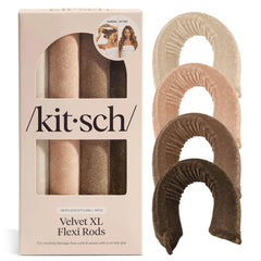 Kitsch XL Flexi Rods in soft velvet protect hair and scalp during styling.