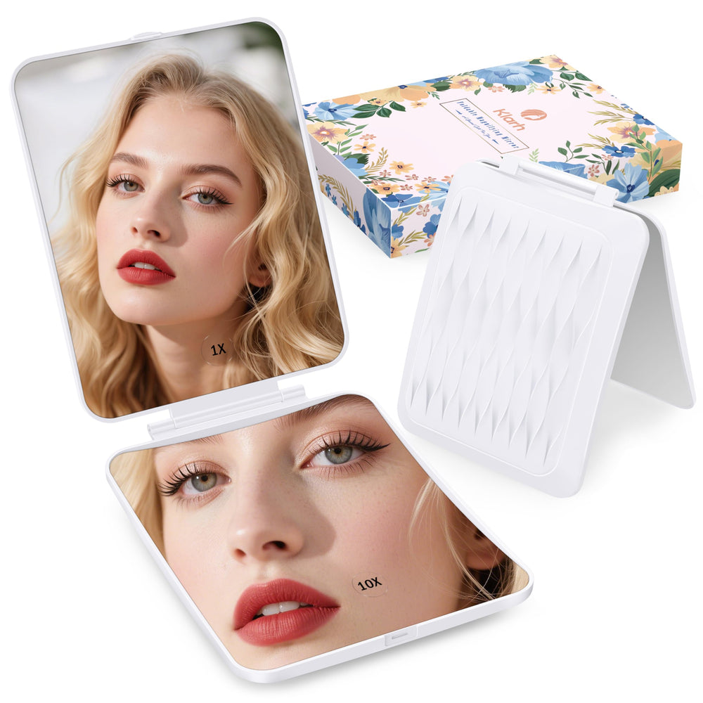 klarh travel makeup mirror double-side 1x and 10x view for precise makeup