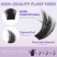 KLHYIT 200D lash clusters close-up highlighting soft vegan plant fibers