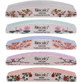 Klimonla floral nail files set with colorful designs for natural nails and acrylics