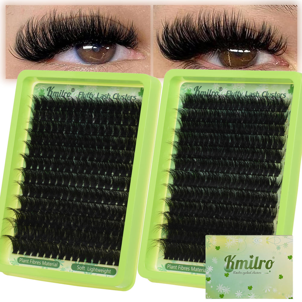 Kmilro lashes clusters 180D-240D dramatic volume for a bold wispy look
