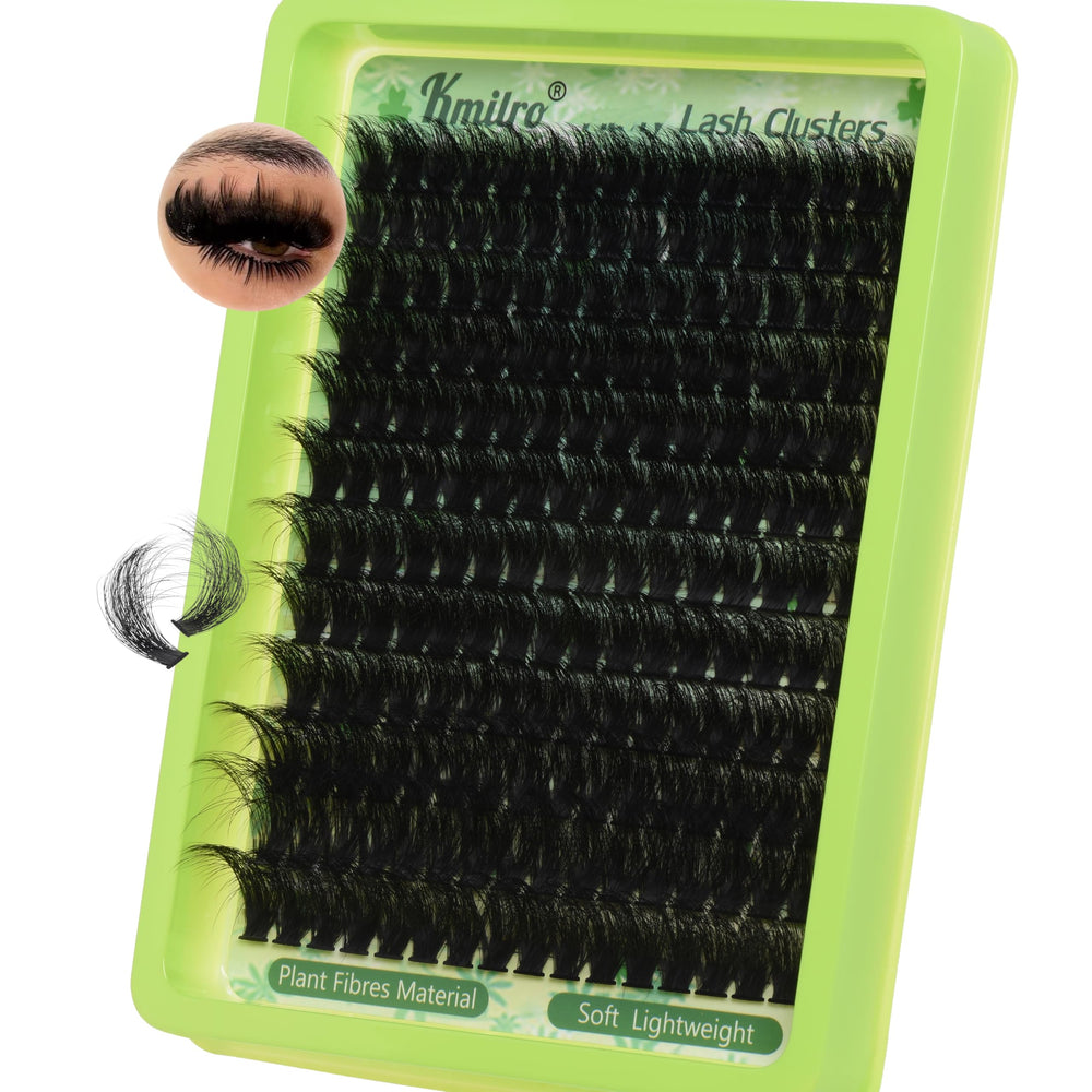 Kmilro Thick Lash Clusters 240D, 192pcs, dramatic volume for bold everyday looks.