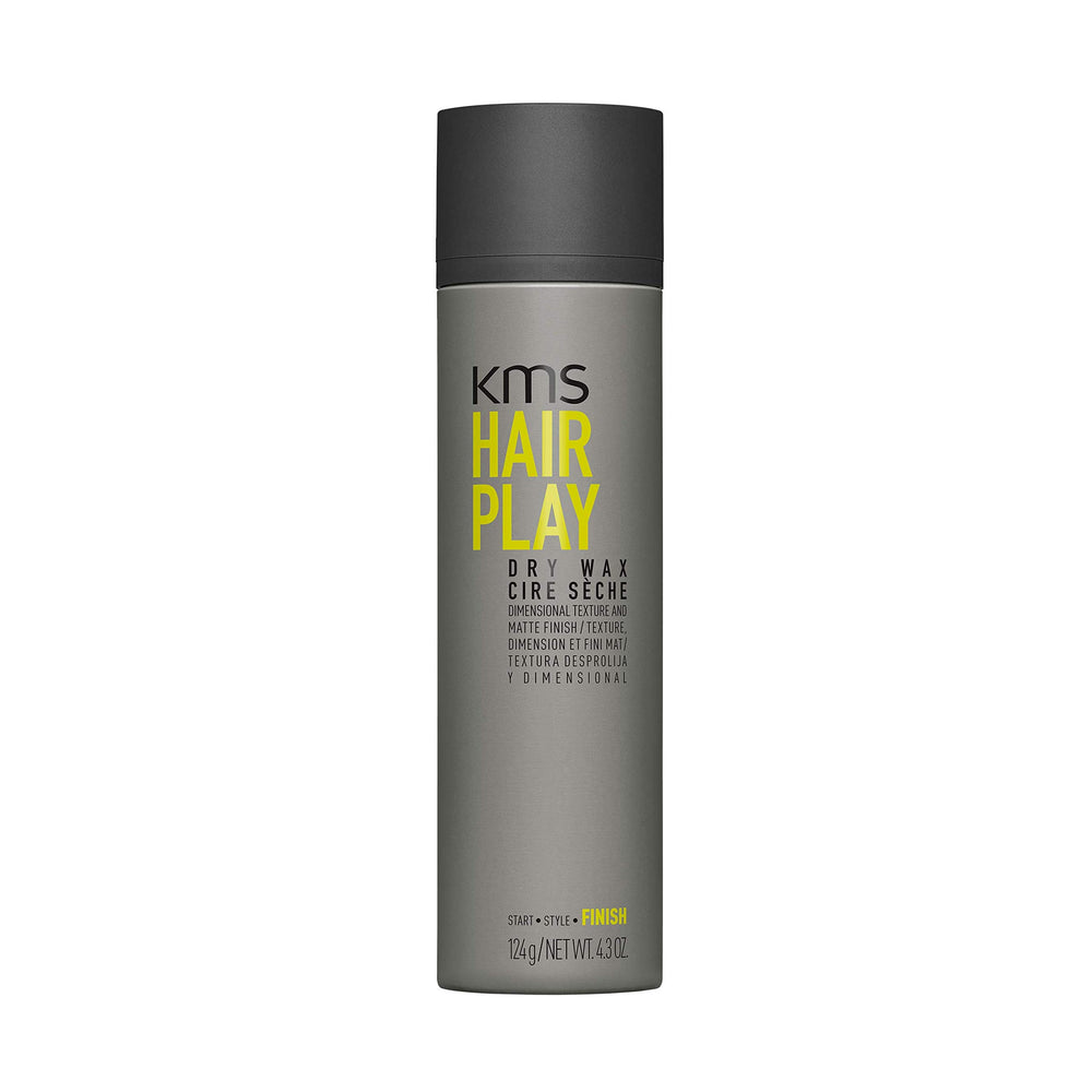 KMS HairPLAY flexible hold dry wax bottle shows texture-ready styling