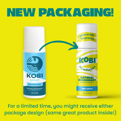 Frasco de 85 g de Kobi para niños, desodorante natural sin aluminio.
