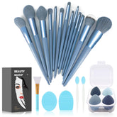 Koccido 22-piece makeup brush set in blue case for organized makeup routines.