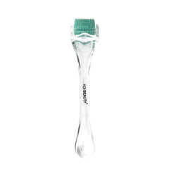 Koi Beauty derma roller close-up with titanium needles for precise micro-needling.