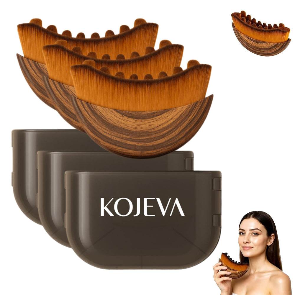 Kojeva Lymphatic Contour Face Brush with soft bristles for gentle facial drainage.